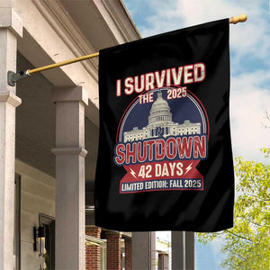 I Survived the 2025 Shutdown Garden Flag Funny Government Closure Parody Political Humor TS02 Print Your Wear