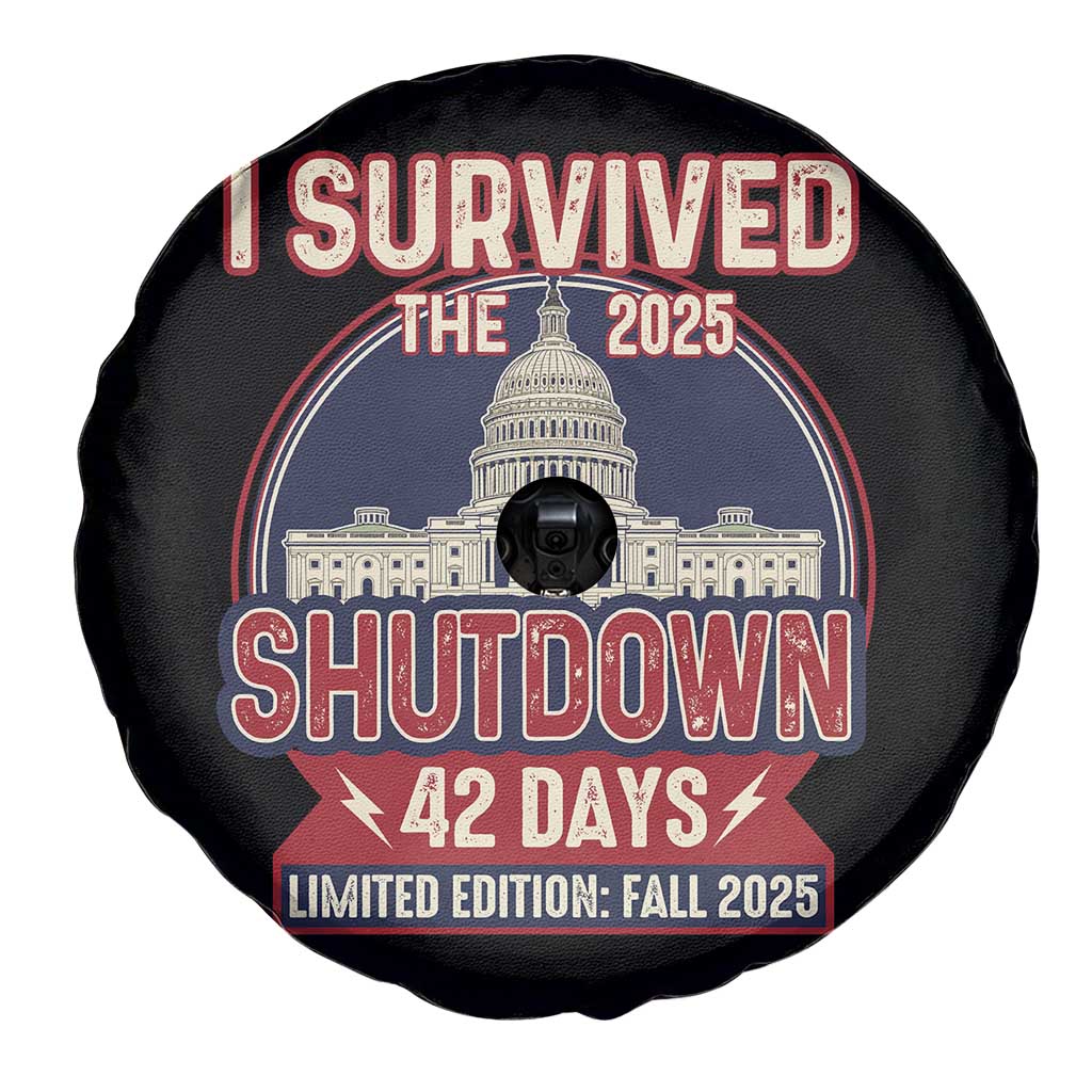 I Survived the 2025 Shutdown Spare Tire Cover Funny Government Closure Parody Political Humor TS02 Print Your Wear