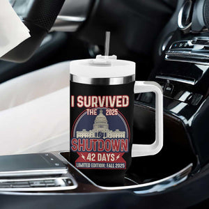 I Survived the 2025 Shutdown Tumbler With Handle Funny Government Closure Parody Political Humor TS02 Print Your Wear