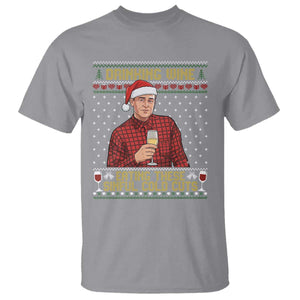 Funny Ed Gein Christmas Meme T Shirt Drinking Wine Eating This Sinful Cold Cuts Viral Scene Naughty Holiday TS02 Sport Gray Print Your Wear