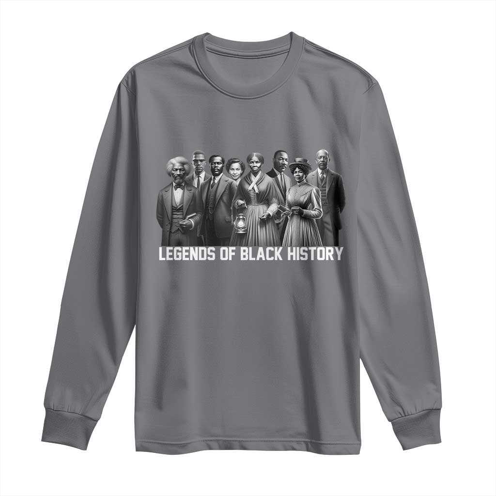 Legends of Black History Long Sleeve Shirt Civil Rights Leaders TS02 Charcoal Print Your Wear
