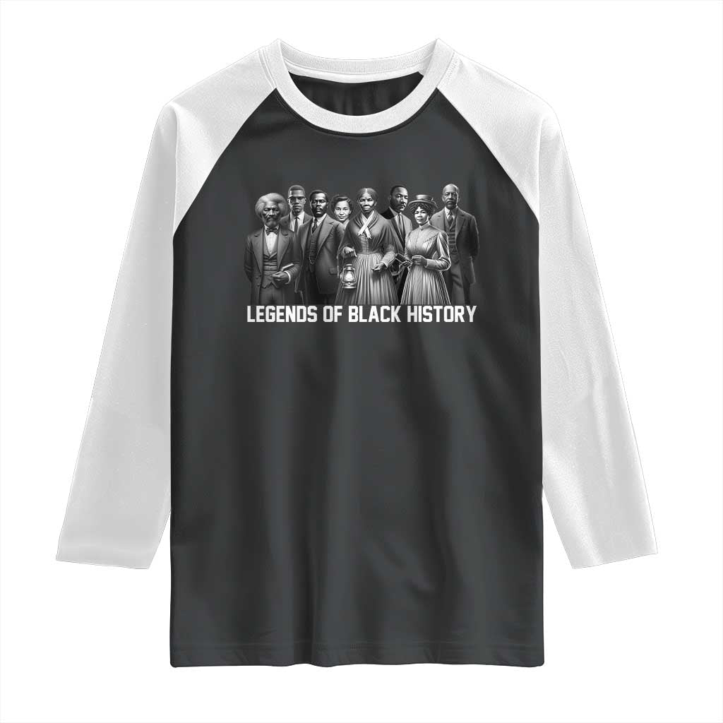 Legends of Black History Raglan Shirt Civil Rights Leaders TS02 Black White Print Your Wear