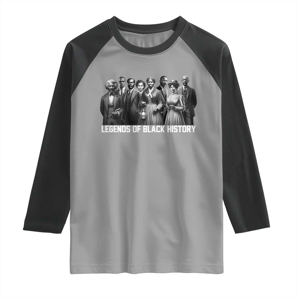 Legends of Black History Raglan Shirt Civil Rights Leaders TS02 Sport Gray Black Print Your Wear