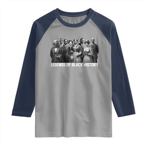 Legends of Black History Raglan Shirt Civil Rights Leaders TS02 Sport Gray Navy Print Your Wear