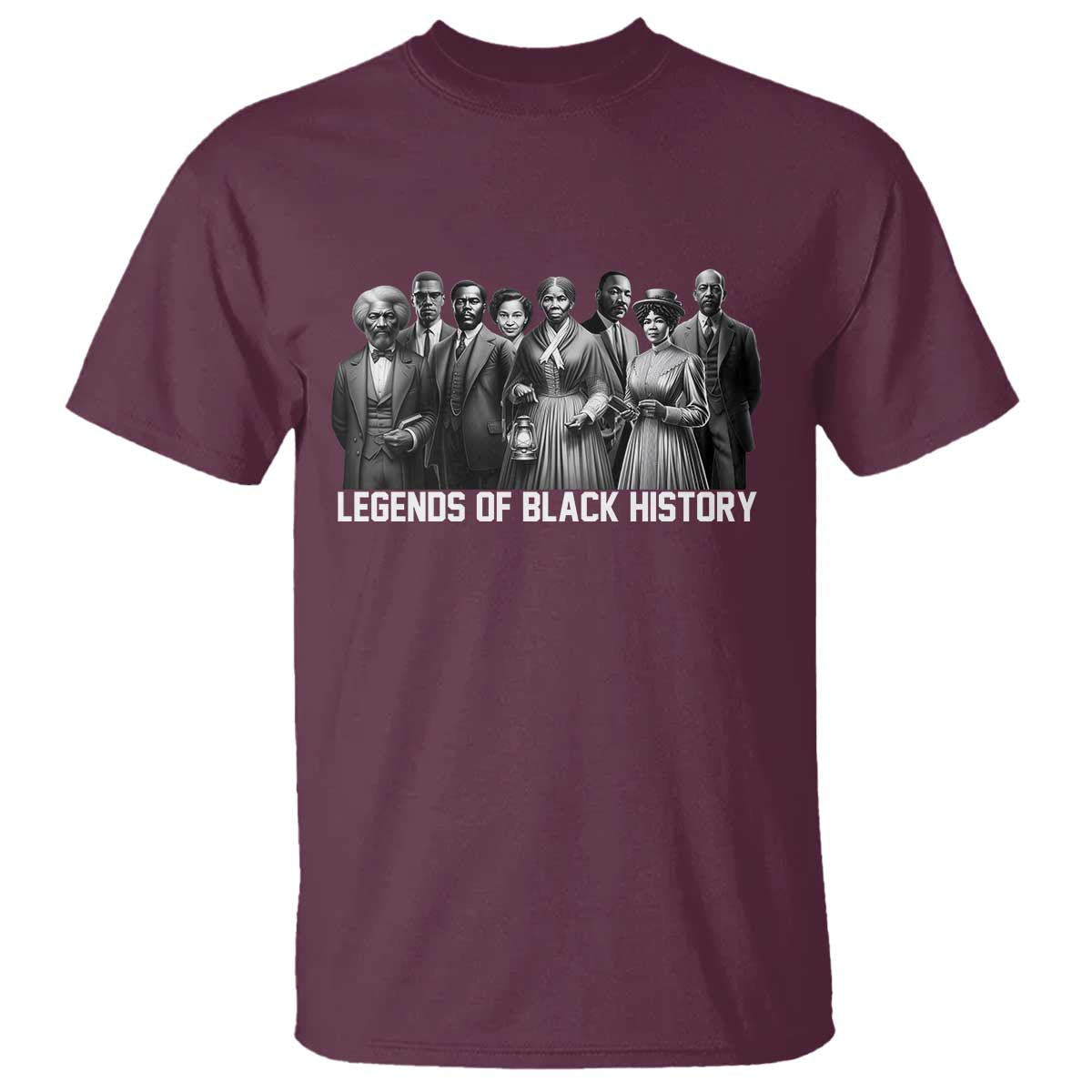 Legends of Black History T Shirt Civil Rights Leaders TS02 Maroon Print Your Wear