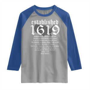 African American History Raglan Shirt Project 1619 Established American Map Retro Vintage TS02 Sport Gray Royal Print Your Wear