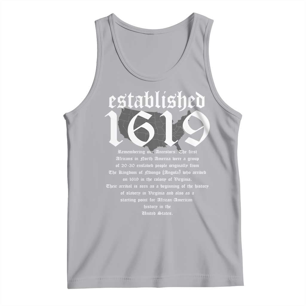 African American History Tank Top Project 1619 Established American Map Retro Vintage TS02 Athletic Heather Print Your Wear