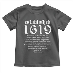 African American History Toddler T Shirt Project 1619 Established American Map Retro Vintage TS02 Dark Heather Print Your Wear