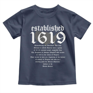 African American History Toddler T Shirt Project 1619 Established American Map Retro Vintage TS02 Navy Print Your Wear