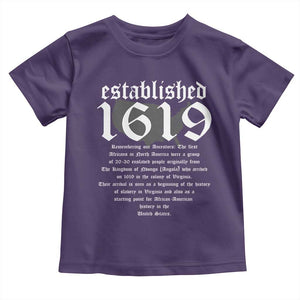 African American History Toddler T Shirt Project 1619 Established American Map Retro Vintage TS02 Purple Print Your Wear