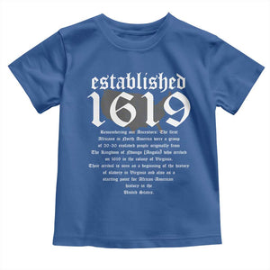 African American History Toddler T Shirt Project 1619 Established American Map Retro Vintage TS02 Royal Blue Print Your Wear