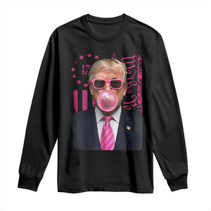 Funny Trump Bubble Gum Pink Long Sleeve Shirt He Won 2024 We The People USA Betsy Ross Flag TS02 Black Print Your Wear
