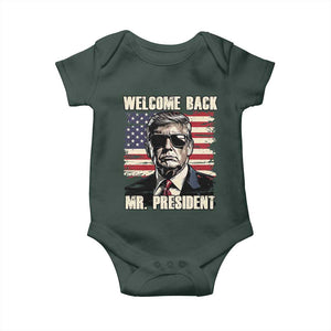 Trump Won 2024 Baby Onesie Welcome Back Mr President 47 Victory American Flag TS02 Print Your Wear