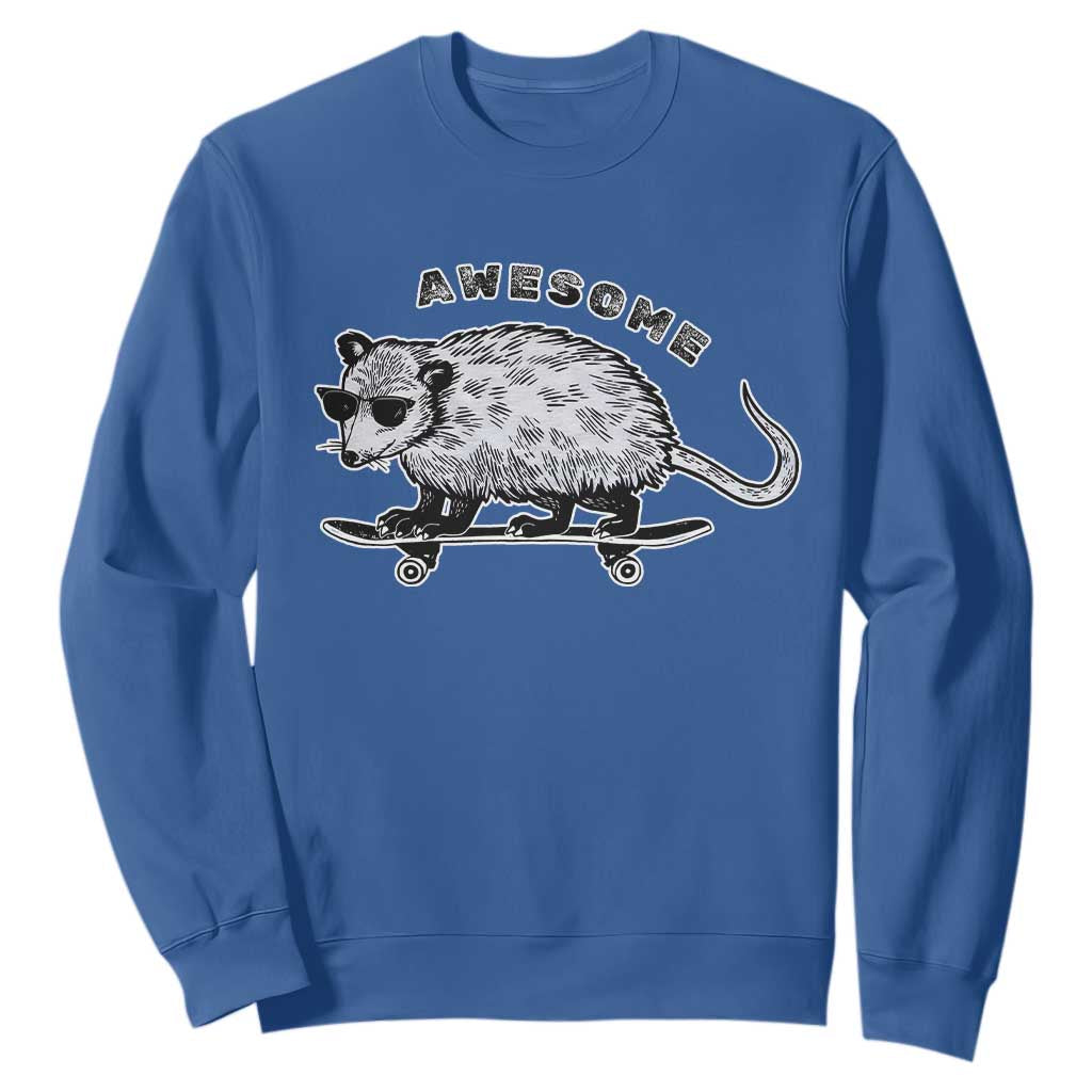 Funny Opossum Meme Sweatshirt Awesome Possum Cool 90s Retro Vintage Animal Lover TS02 Royal Blue Print Your Wear
