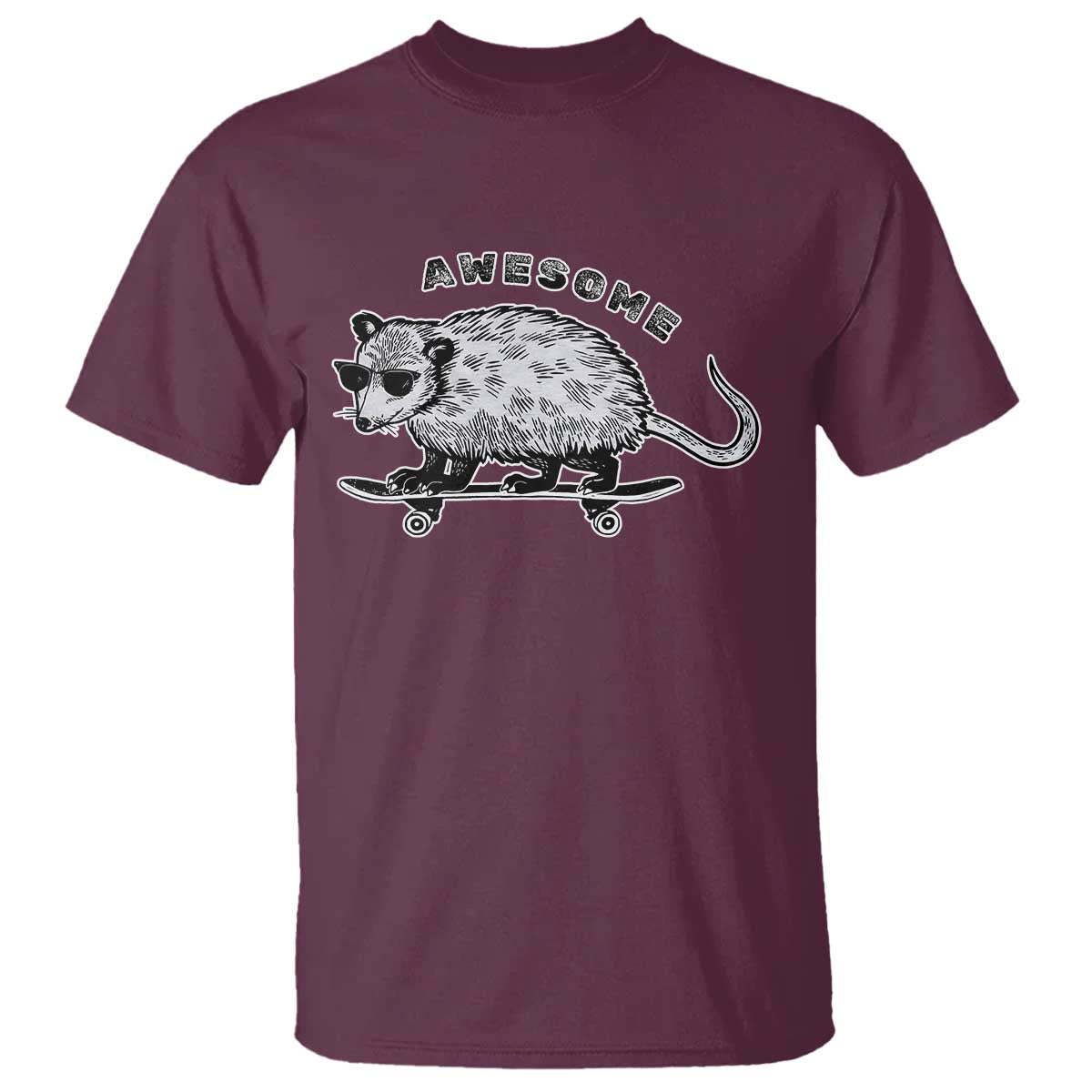 Funny Opossum Meme T Shirt Awesome Possum Cool 90s Retro Vintage Animal Lover TS02 Maroon Print Your Wear