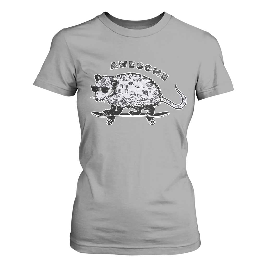 Funny Opossum Meme T Shirt For Women Awesome Possum Cool 90s Retro Vintage Animal Lover TS02 Sport Gray Print Your Wear