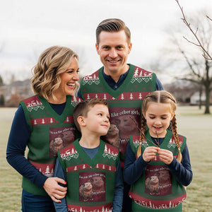 Funny Opossum Meme V-Neck Knit Sweater Vest Im Not Like Other Girls I'm Worse Possum Sarcasm Humor TS02 Red Green Print Your Wear