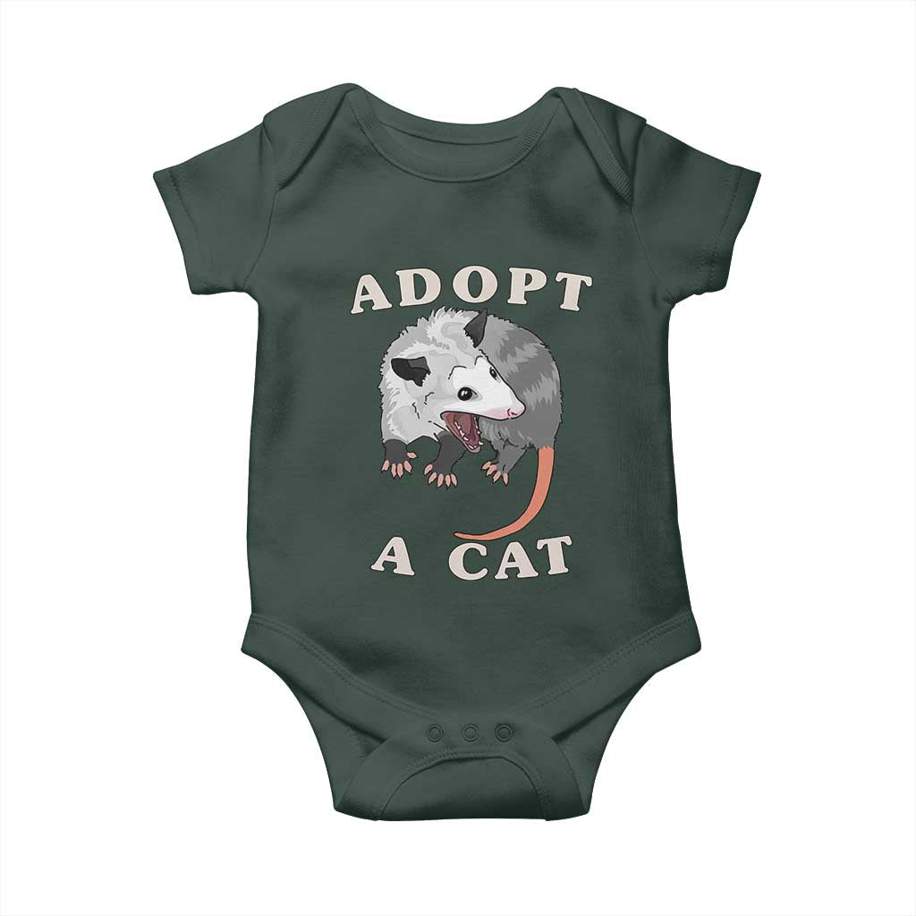Funny Opossum Meme Baby Onesie Adopt A Cat Possum Team Trash Vibes TS02 Print Your Wear