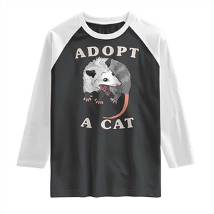 Funny Opossum Meme Raglan Shirt Adopt A Cat Possum Team Trash Vibes TS02 Black White Print Your Wear
