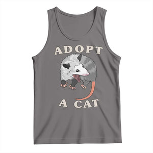 Funny Opossum Meme Tank Top Adopt A Cat Possum Team Trash Vibes TS02 Deep Heather Print Your Wear