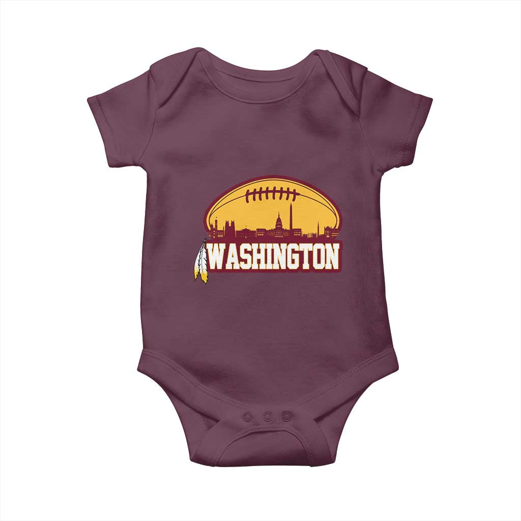 Washington Baby Onesie Football Native American Feather TS02 Maroon Print Your Wear