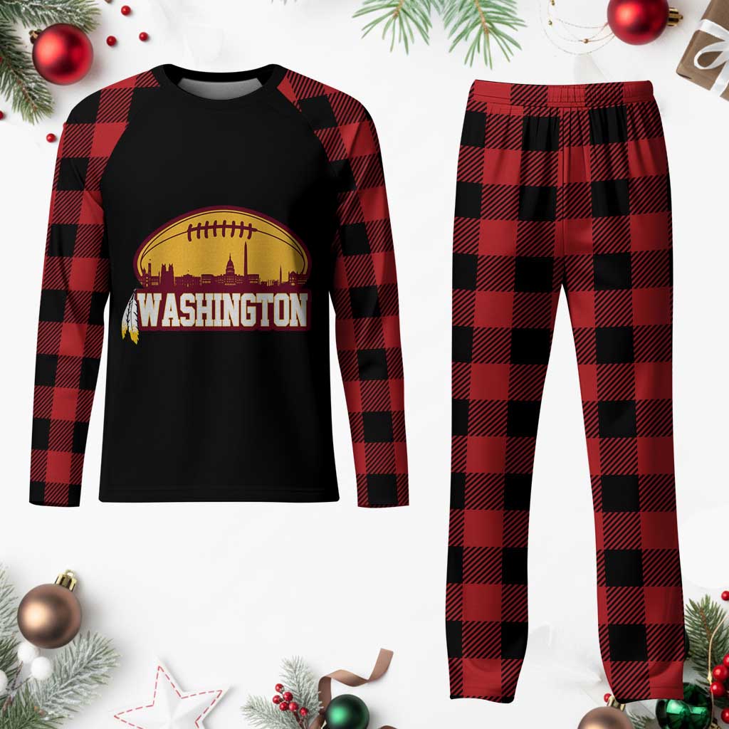 Washington Skyline Native American Feather Pride Plaid Pajama Set Football Sports Fan TS02 Buffalo Plaid Print Your Wear