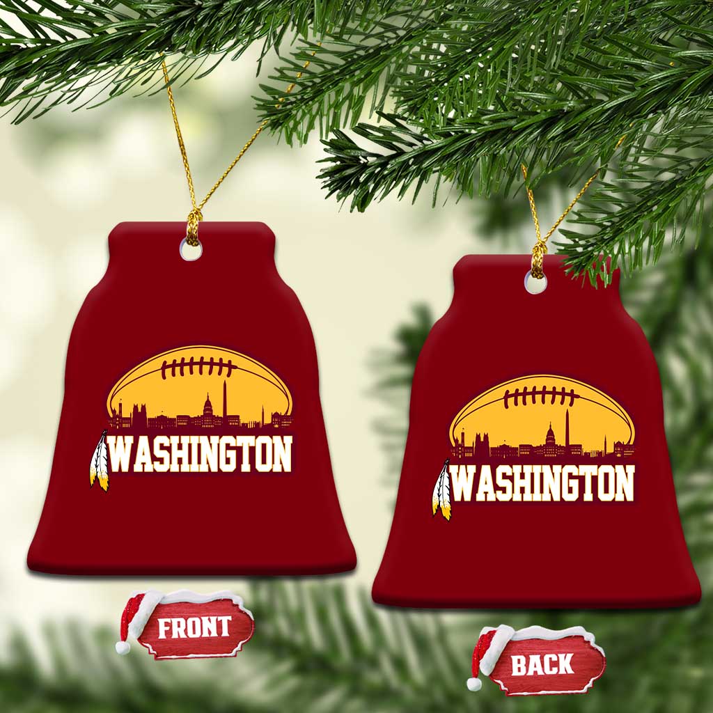 Washington Ceramic Ornament Football Native American Feather TS02 Print Your Wear