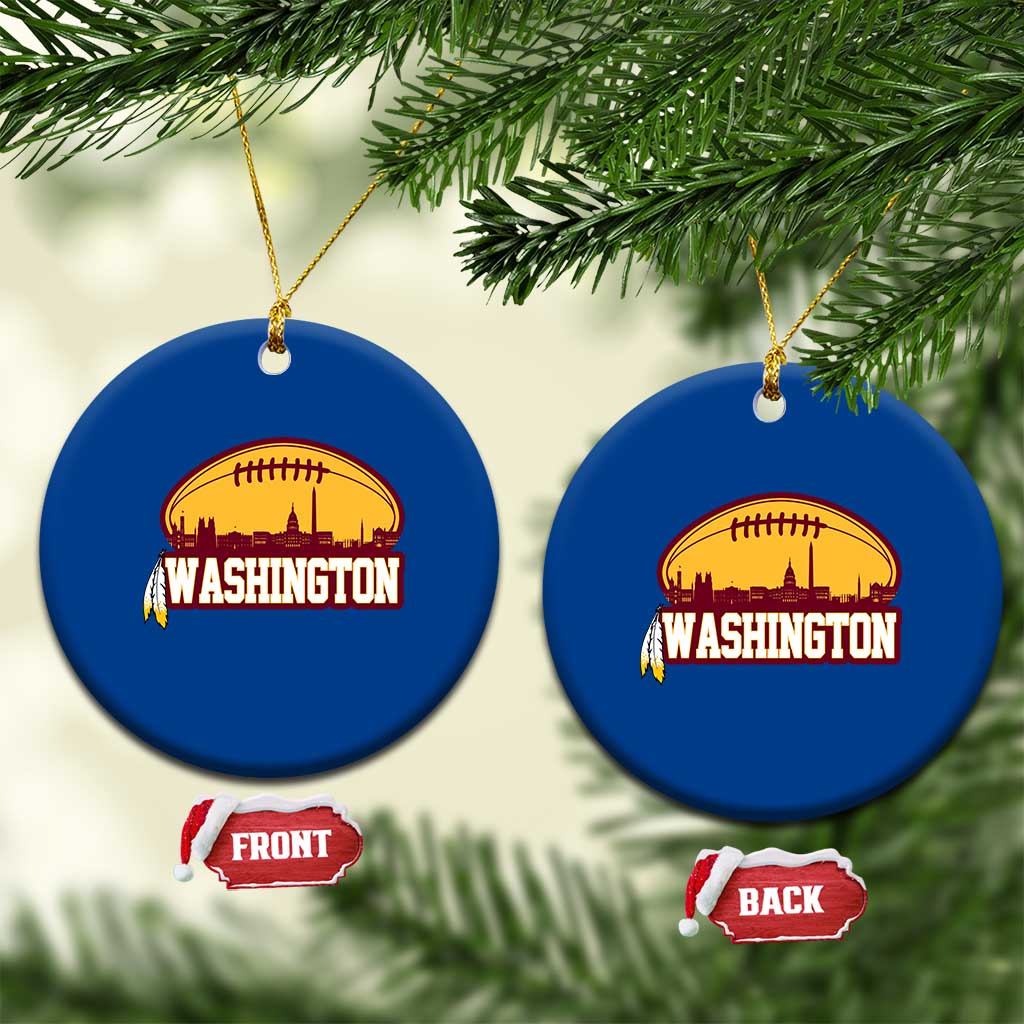 Washington Ceramic Ornament Football Native American Feather TS02 1pc Blue Print Your Wear