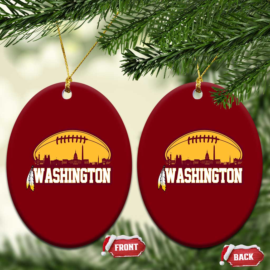 Washington Ceramic Ornament Football Native American Feather TS02 Print Your Wear
