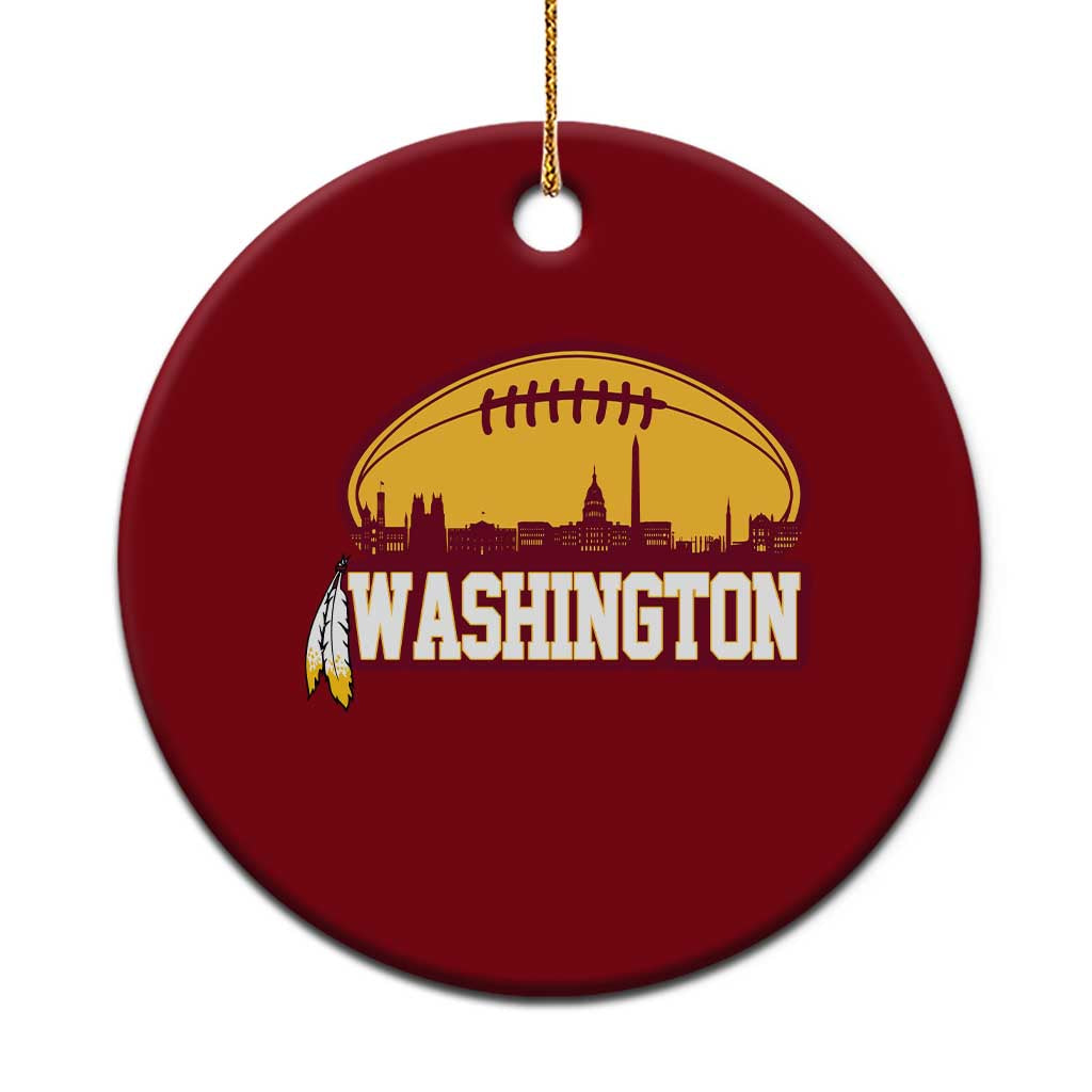 Washington Ceramic Ornament Football Native American Feather TS02 1pc Red Print Your Wear