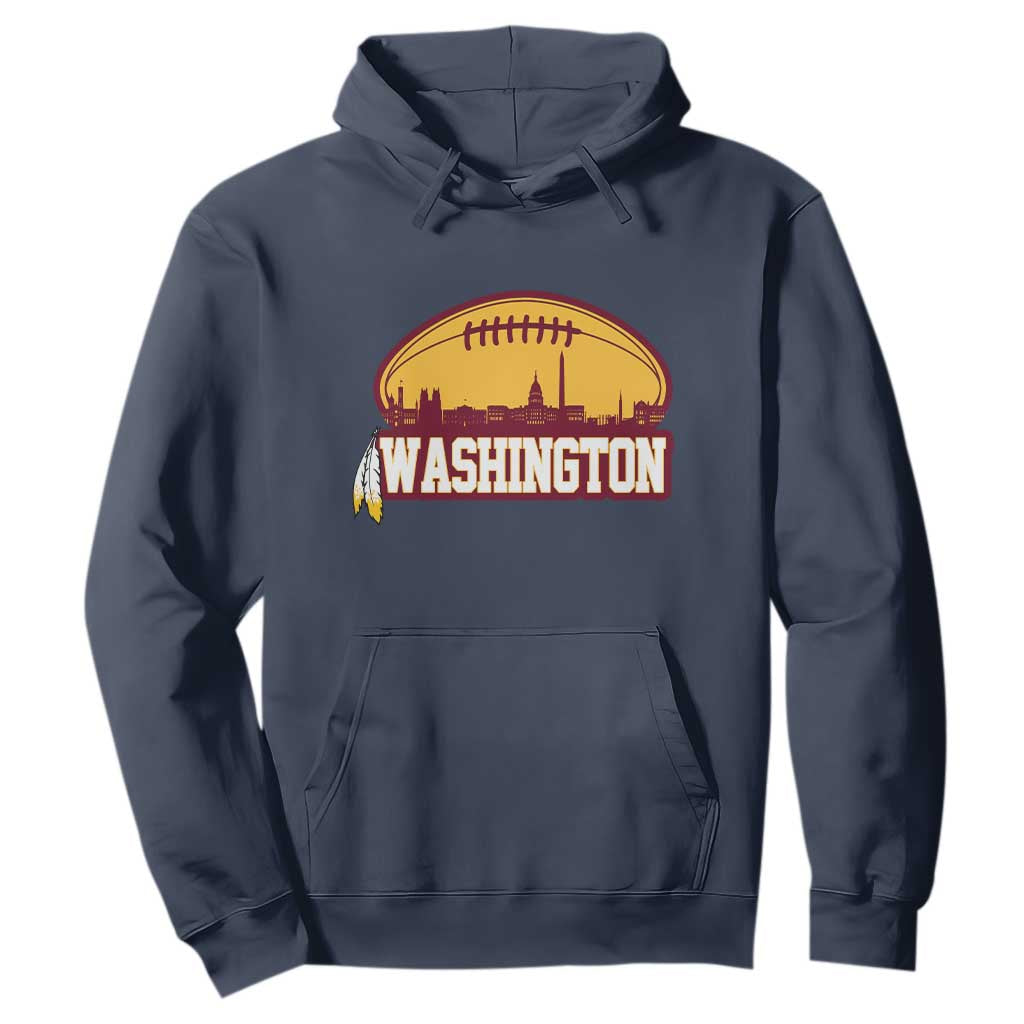 Washington Skyline Native American Feather Pride Hoodie Football Sports Fan TS02 Navy Print Your Wear