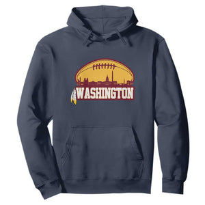 Washington Skyline Native American Feather Pride Hoodie Football Sports Fan TS02 Navy Print Your Wear