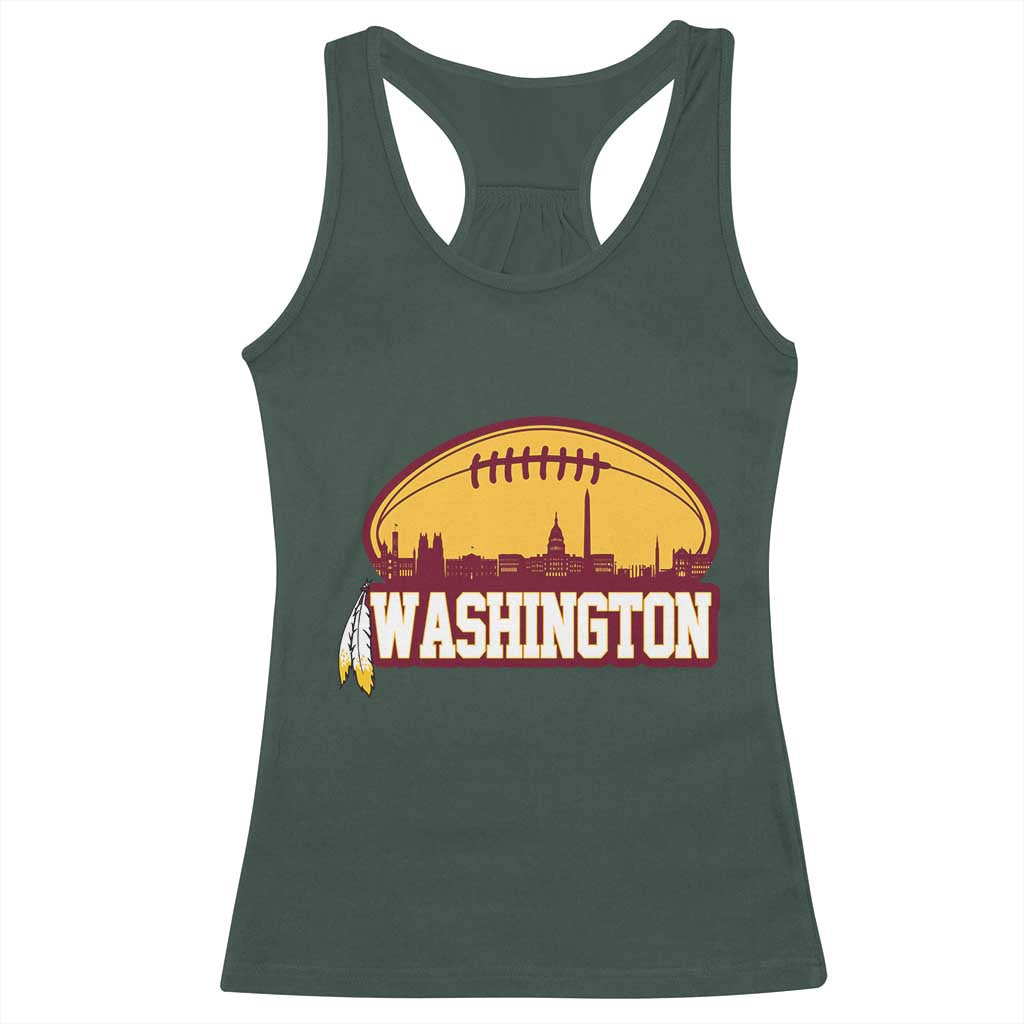 Washington Skyline Native American Feather Pride Racerback Tank Top Football Sports Fan TS02 Dark Forest Green Print Your Wear
