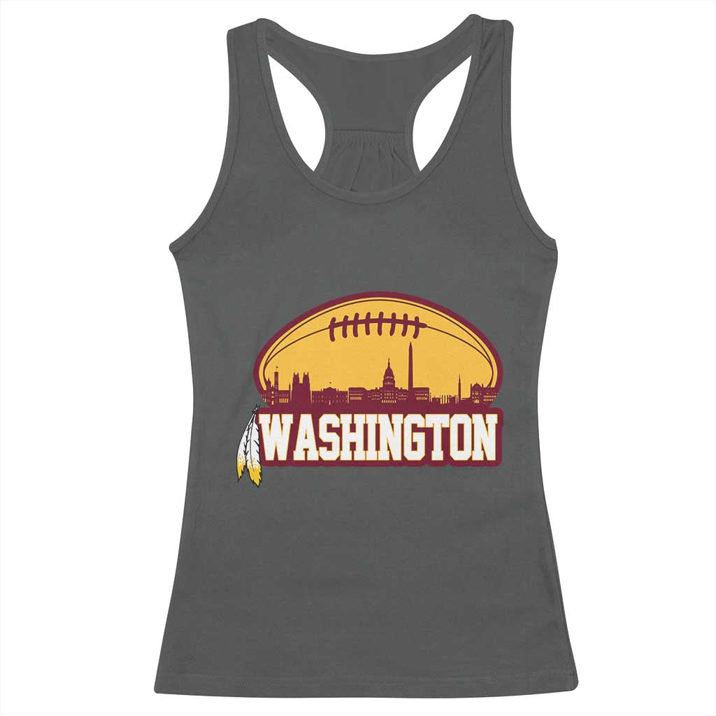 Washington Skyline Native American Feather Pride Racerback Tank Top Football Sports Fan TS02 Dark Heather Print Your Wear
