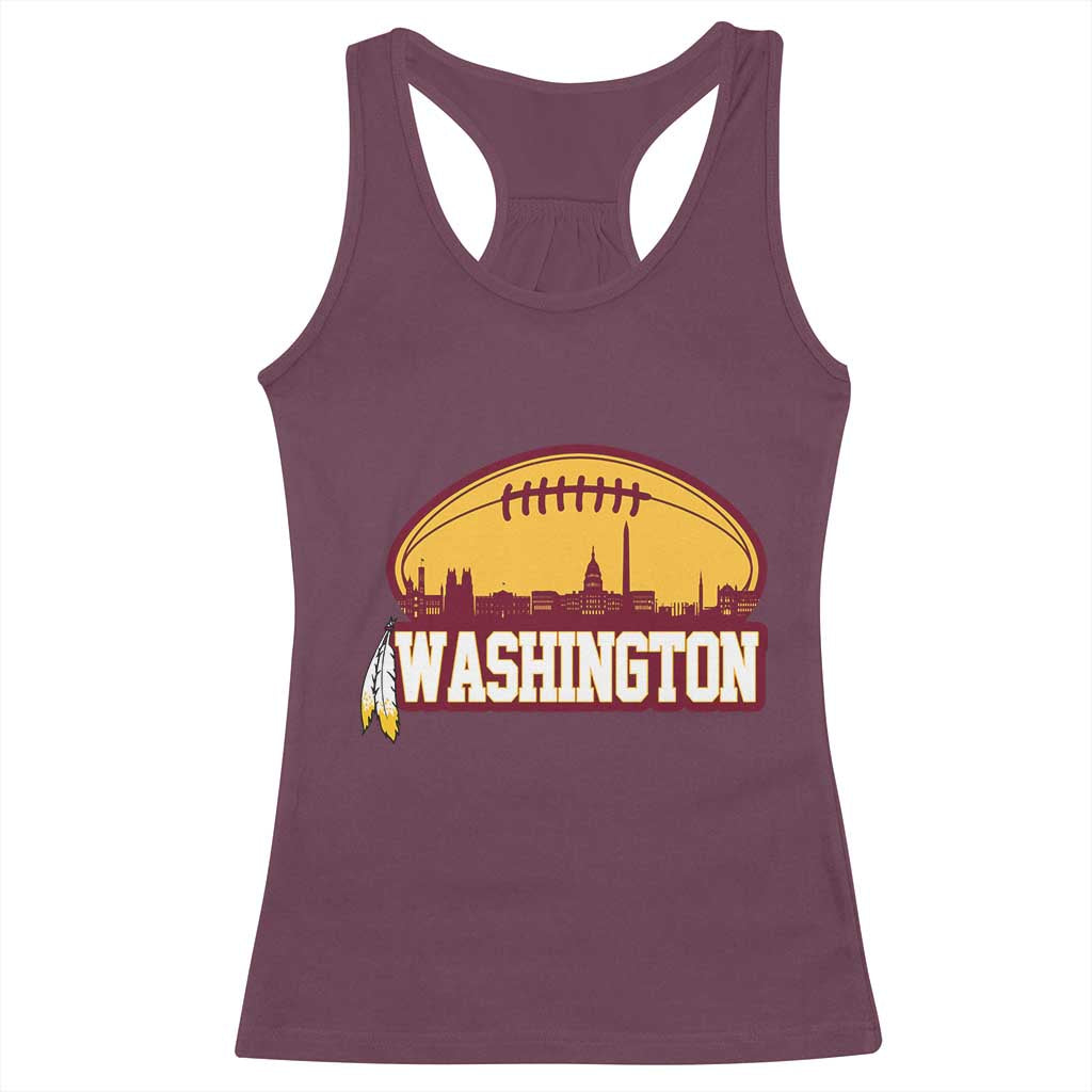 Washington Skyline Native American Feather Pride Racerback Tank Top Football Sports Fan TS02 Maroon Print Your Wear