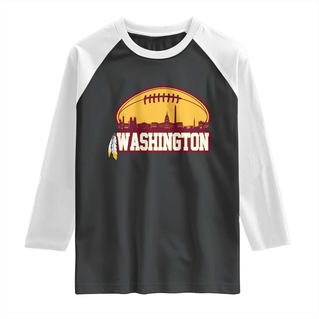 Washington Raglan Shirt Football Native American Feather TS02 Black White Print Your Wear