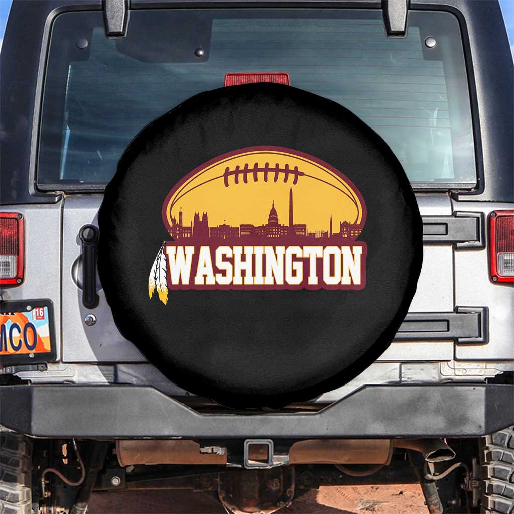 Washington Spare Tire Cover Football Native American Feather TS02 No hole Black Print Your Wear