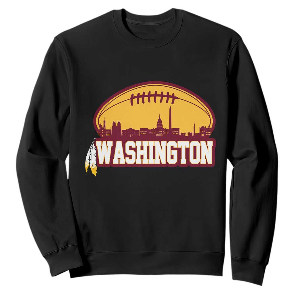 Washington Sweatshirt Football Native American Feather TS02 Black Print Your Wear
