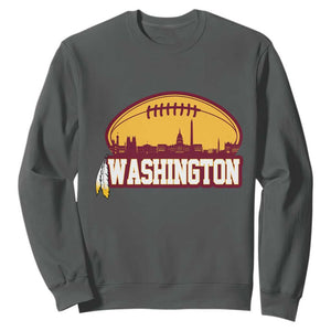 Washington Sweatshirt Football Native American Feather TS02 Dark Heather Print Your Wear