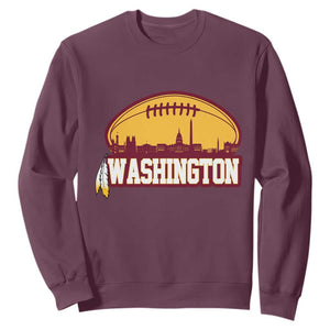 Washington Sweatshirt Football Native American Feather TS02 Maroon Print Your Wear