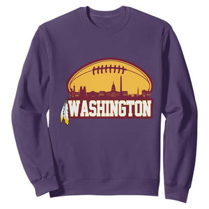 Washington Sweatshirt Football Native American Feather TS02 Purple Print Your Wear
