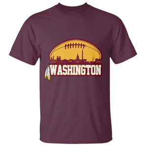 Washington T Shirt Football Native American Feather TS02 Maroon Print Your Wear