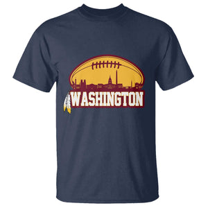 Washington T Shirt Football Native American Feather TS02 Navy Print Your Wear