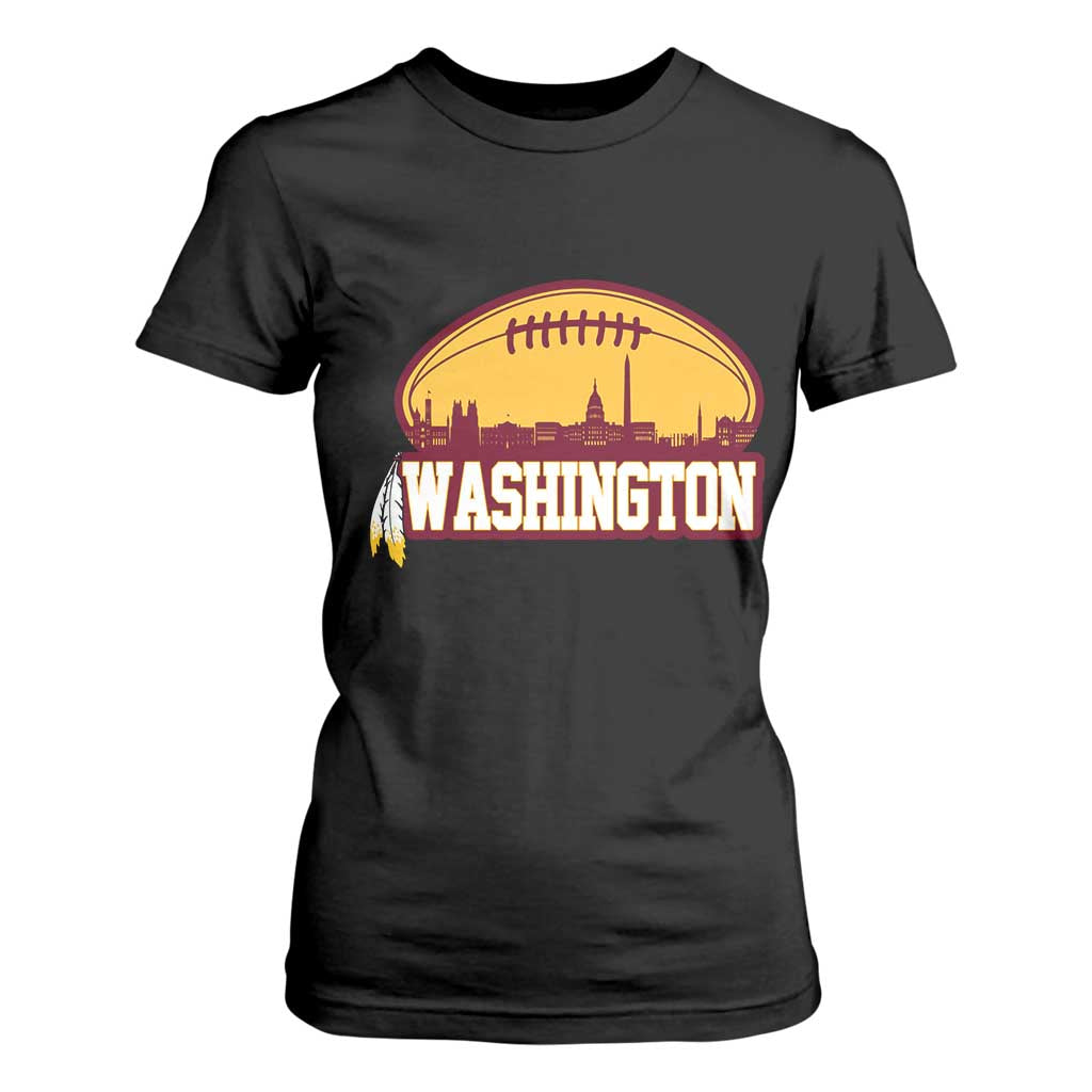Washington Skyline Native American Feather Pride T Shirt For Women Football Sports Fan TS02 Black Print Your Wear