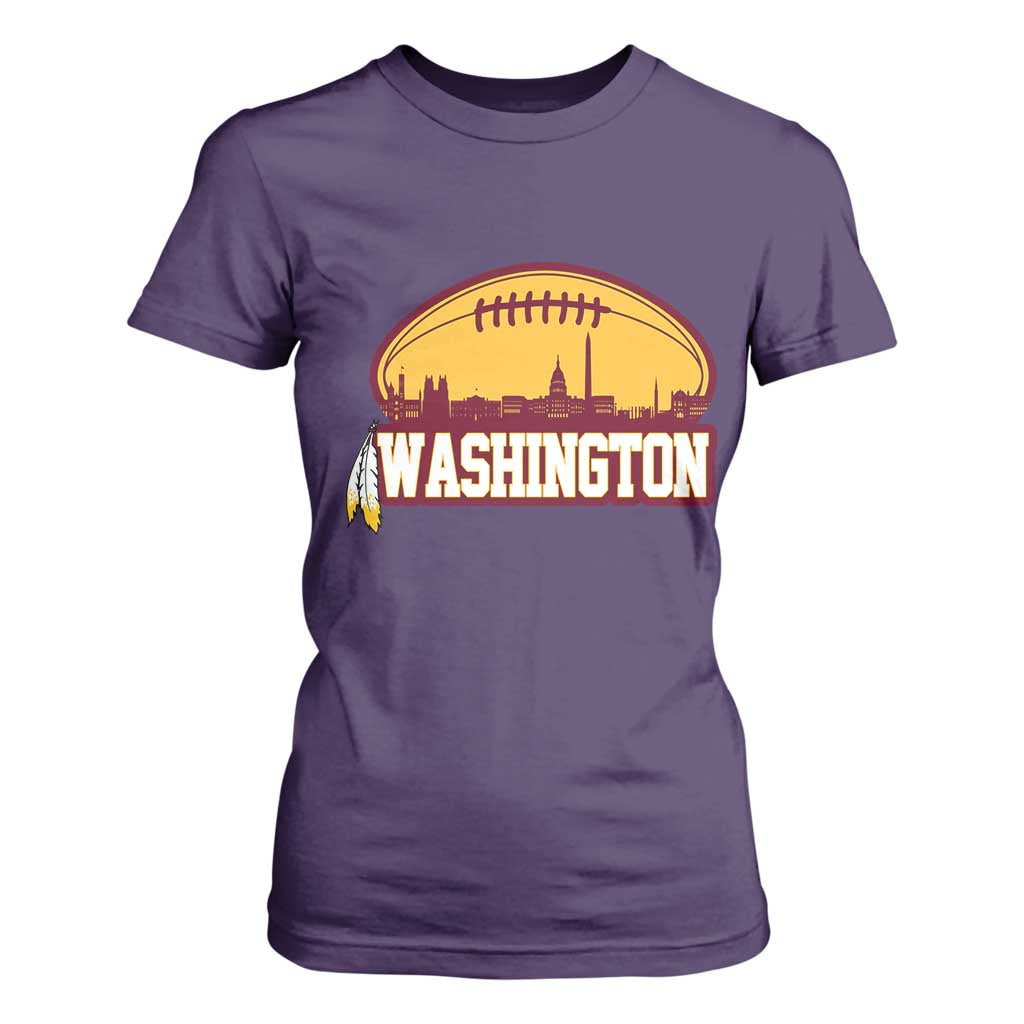 Washington Skyline Native American Feather Pride T Shirt For Women Football Sports Fan TS02 Purple Print Your Wear