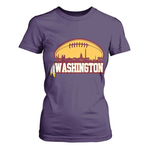 Washington Skyline Native American Feather Pride T Shirt For Women Football Sports Fan TS02 Purple Print Your Wear
