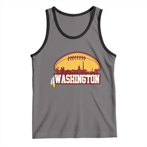 Washington Tank Top Football Native American Feather TS02 Deep Heather Black Print Your Wear