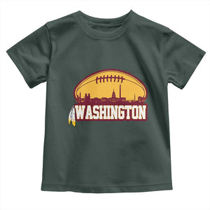 Washington Skyline Native American Feather Pride Toddler T Shirt Football Sports Fan TS02 Dark Forest Green Print Your Wear