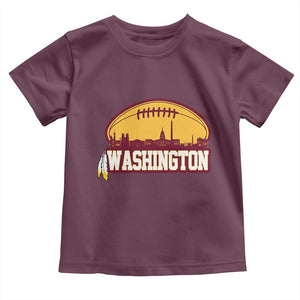 Washington Skyline Native American Feather Pride Toddler T Shirt Football Sports Fan TS02 Maroon Print Your Wear