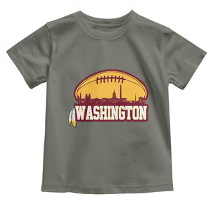 Washington Toddler T Shirt Football Native American Feather TS02 Military Green Print Your Wear